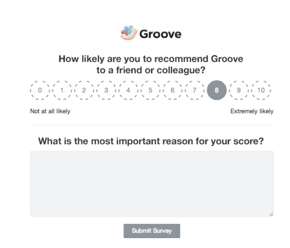 An example of an NPS offered by Groove